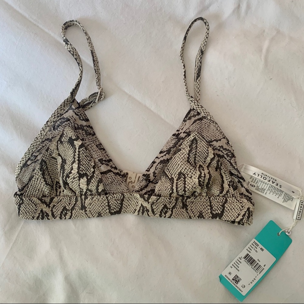 NWT Seafolly Wild Side Fixed Tri Bra Bikini Top